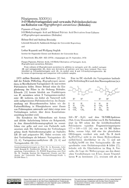 3-O-Methylvariegatsäure Und Verwandte Pulvinsäurederivate Aus Kulturen Von Hygrophoropsis Aurantiaca (Boletales)