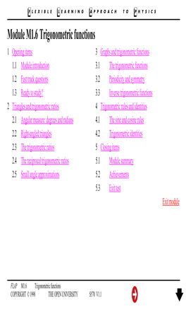 Trigonometric Functions Module M1.6