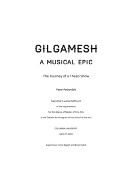 Gilgamesh a Musical Epic