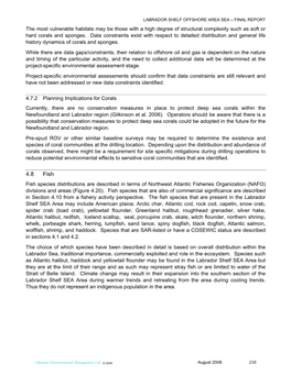 4.8 Fish Fish Species Distributions Are Described in Terms of Northwest Atlantic Fisheries Organization (NAFO) Divisions and Areas (Figure 4.20)