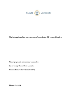 The Integration of the Open Source Software in the EU Competition Law