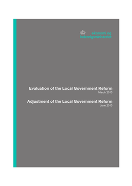 Evaluation of the Local Government Reform March 2013