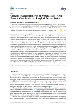 Analysis of Accessibility in an Urban Mass Transit Node: a Case Study in a Bangkok Transit Station