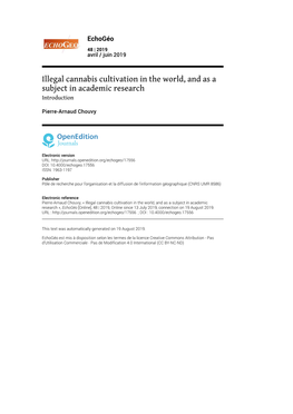 Echogéo, 48 | 2019 Illegal Cannabis Cultivation in the World, and As a Subject in Academic Research 2