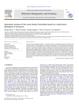 Systematic Revision of the Avian Family Cisticolidae Based on a Multi-Locus