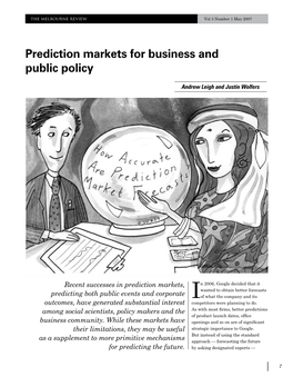 Prediction Markets for Business and Public Policy