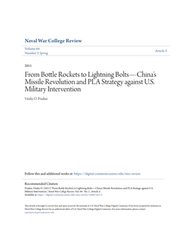 From Bottle Rockets to Lightning Bolts—China's Missile Revolution And