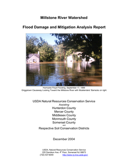 Millstone River Watershed Flood Damage and Mitigation Analysis Report December 2004