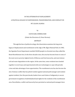 In the Aftermath of Displacement: a Political Ecology of Dispossession