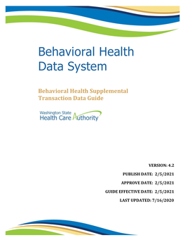 Behavioral Health Data System