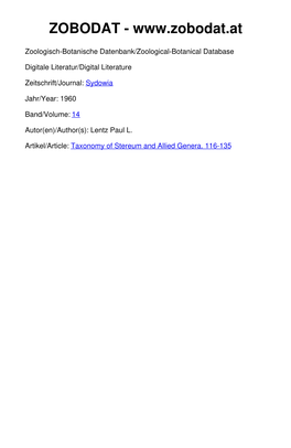 Taxonomy of Stereum and Allied Genera. 116-135 ©Verlag Ferdinand Berger & Söhne Ges.M.B.H., Horn, Austria, Download Unter