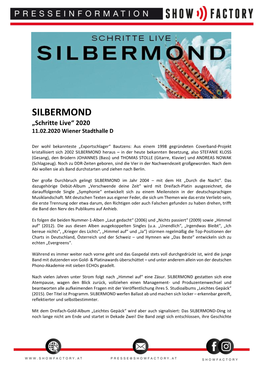 SILBERMOND „Schritte Live“ 2020 11.02.2020 Wiener Stadthalle D