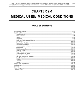 Medical Uses: Medical Conditions
