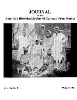 JOURNAL of the American Historical Society of Germans from Russia