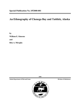 An Ethnography of Chenega Bay and Tatitlek, Alaska