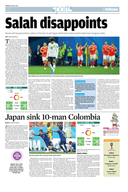 Japan Sink 10-Man Colombia