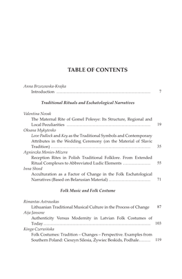 Table of Contents