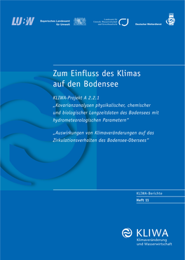 Zum Einfluss Des Klimas Auf Den Bodensee (PDF)