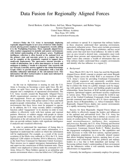 Data Fusion for Regionally Aligned Forces