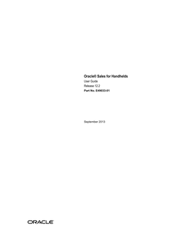 Oracle Sales for Handhelds User Guide, Release 12.2