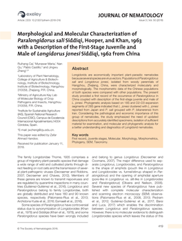 JOURNAL of NEMATOLOGY Article | DOI: 10.21307/Jofnem-2018-016 Issue 3 | Vol