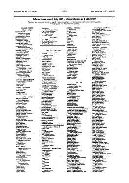 Infected Areas As on 2 July 1987