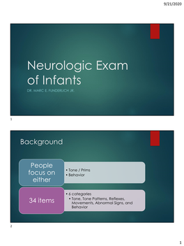 Neurologic Exam of Infants DR