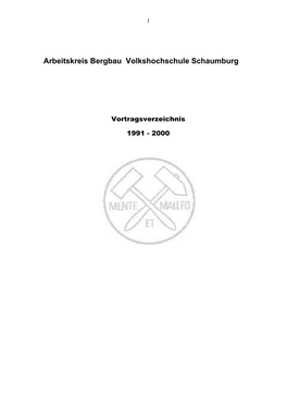 Vortragsverzeichnis 1991-2000