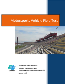 Motorsports Vehicle Field Test