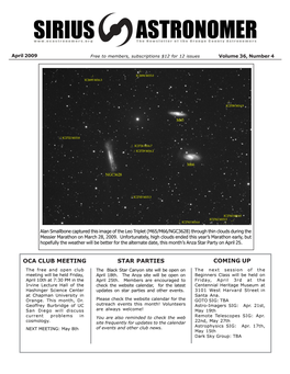 Oca Club Meeting Star Parties Coming Up