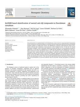 Bionmr-Based Identification of Natural Anti-Aβ Compounds In
