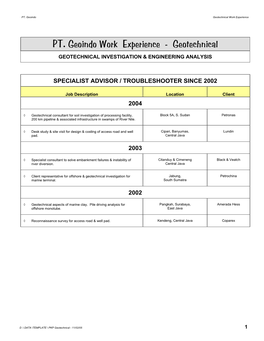 Project List Geotech