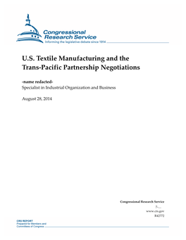 U.S. Textile Manufacturing and the Trans-Pacific Partnership Negotiations