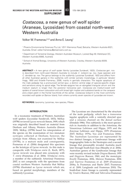 Araneae, Lycosidae) from Coastal North-West Western Australia