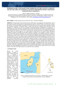 Trajectory Modeling of the August 11, 2006 M/T Solar 1 Oil Spill in Guimaras, Central Philippines with Validation Using Envisat Asar Data