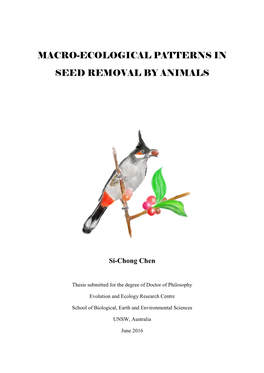 Macro-Ecological Patterns in Seed Removal by Animals
