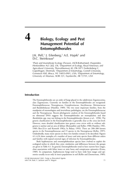 4 Biology, Ecology and Pest Management Potential of Entomophthorales