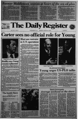 Carter Sees No Official Role for Young Must Use Restraint in U.N