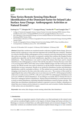 Time Series Remote Sensing Data-Based Identification of The