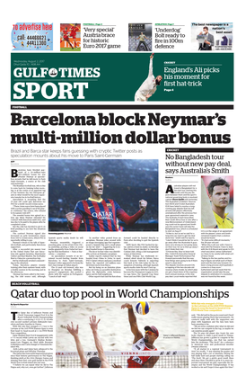 Barcelona Block Neymar's Multi-Million Dollar