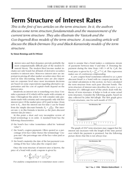 Term Structure of Interest Rates