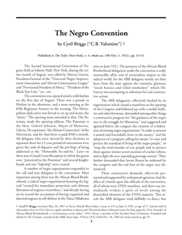 The Negro Convention [Events from Aug