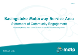 Statement of Community Engagement Prepared by Meeting Place Communications on Behalf of Moto Hospitality Limited Contents