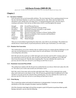 AQ/Jaern Errata (2009-09-20) (Based on the 7/29/2006 Version of the AQ/Jaern Manual