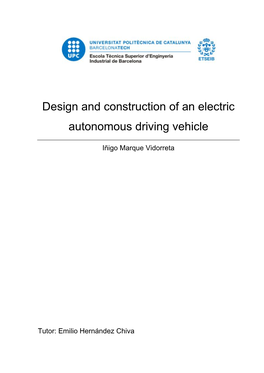 Design and Construction of an Electric Autonomous Driving Vehicle