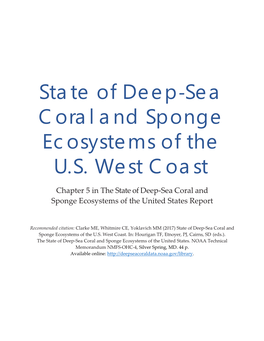 State of Deep-Sea Coral and Sponge Ecosystems of the U.S. West Coast