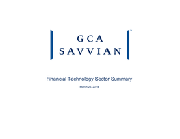 Financial Technology Sector Summary