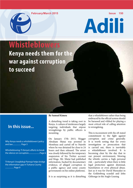 Whistleblowers Kenya Needs Them for the War Against Corruption to Succeed