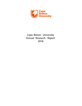 Cape Breton University Annual Research Report 2018