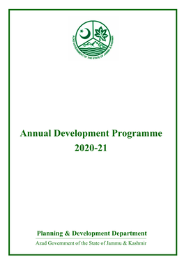 Annual Development Programme 2020-21 Table of Contents S